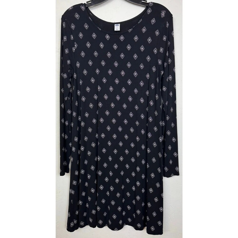 Old Navy Black Beige Knee Length Dress Women's Medium